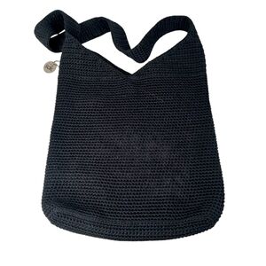 The Sak Crochet Black Sholder Bag Purse Medium EUC Classic